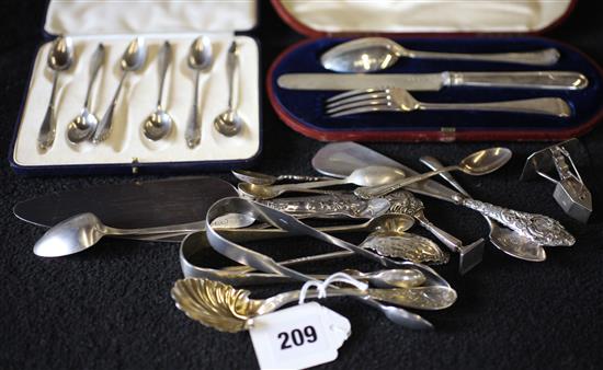 Tiffany spoon, silver set & silverware